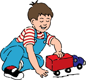 Children playing with toys clipart