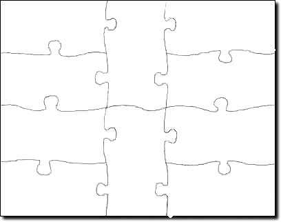 Blank Jigsaw Puzzle 8 1/2 x 11 (12 Piece)