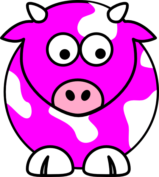 Pink Cow clip art - vector clip art online, royalty free & public ...