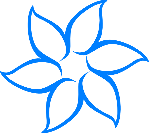 Blue Flower Outline clip art - vector clip art online, royalty ...