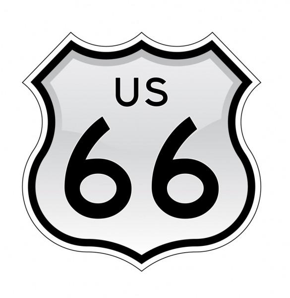 Interstate and US Route 66 signs with glossy effect - The ...