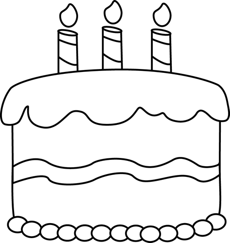 Small Black And White Birthday Cake Clip Art Small Black And ...