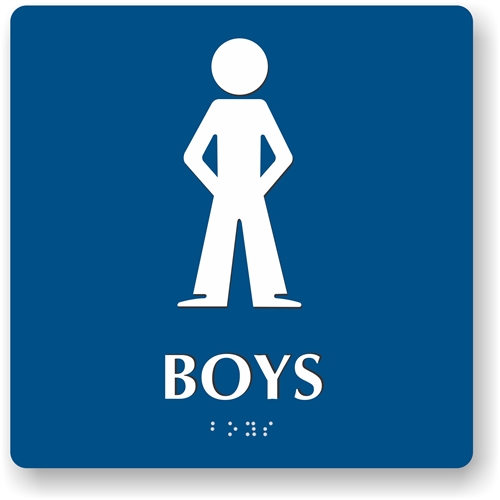 Boy's Restroom Braille Sign to meet ADA requirements for tactile signs