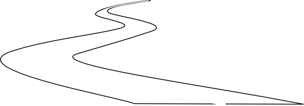 The Curve In Road Black And White Clipart