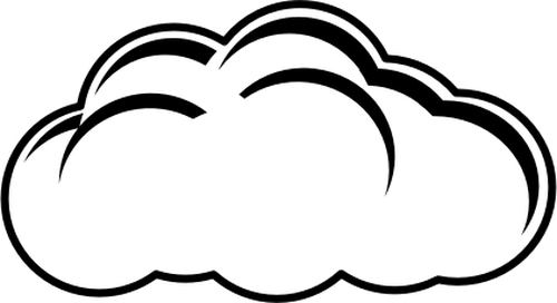 Vector clip art of black and white cloudy day sign public domain ...