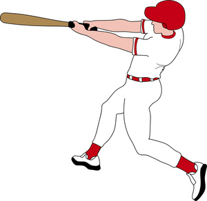 Batter Clipart Image - Baseball Player Swinging His Bat