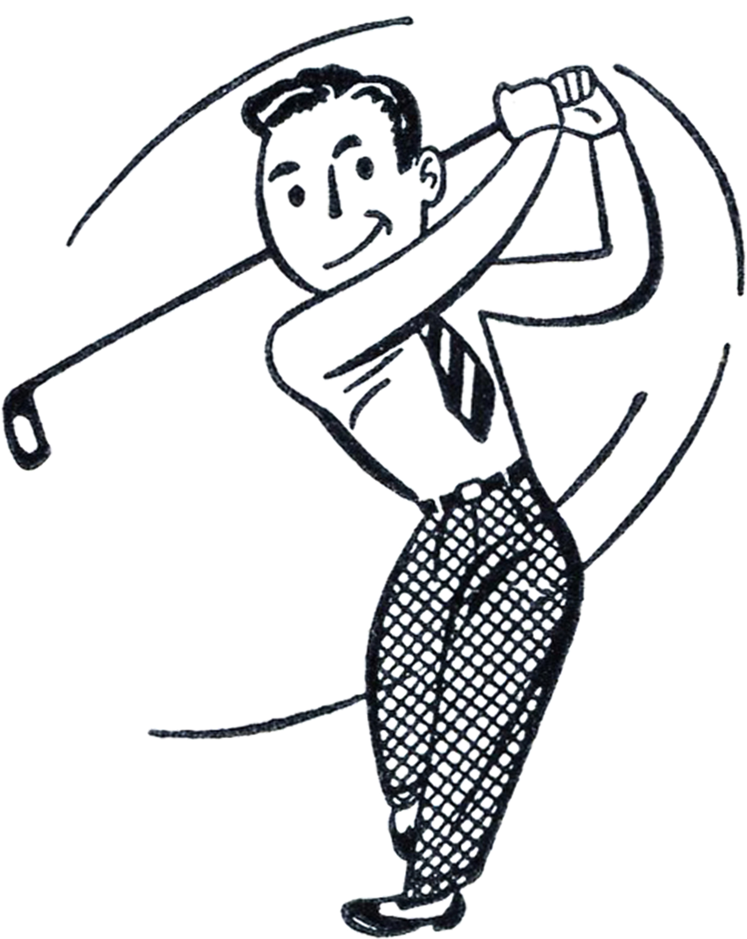 Funny Golf Black And White Clipart