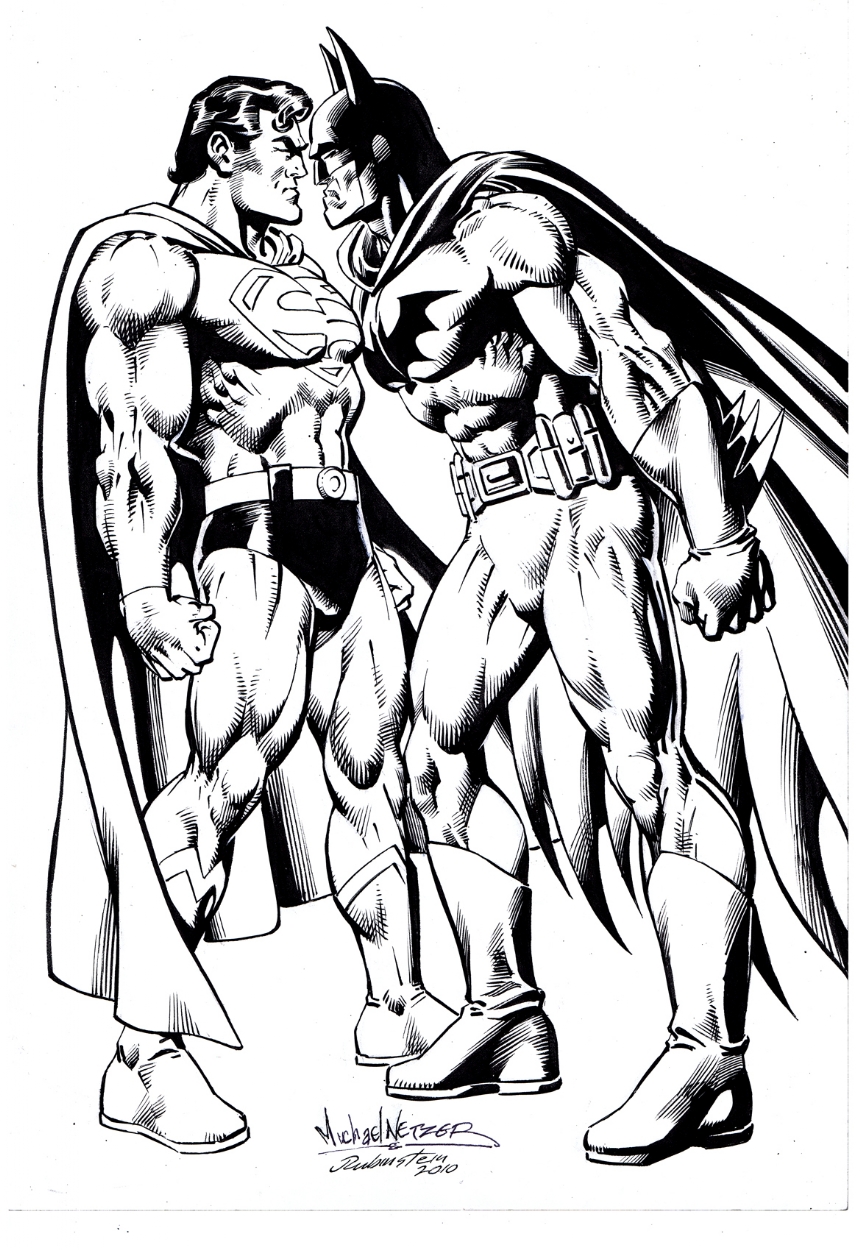 Комиксы про Супермена черно-белые