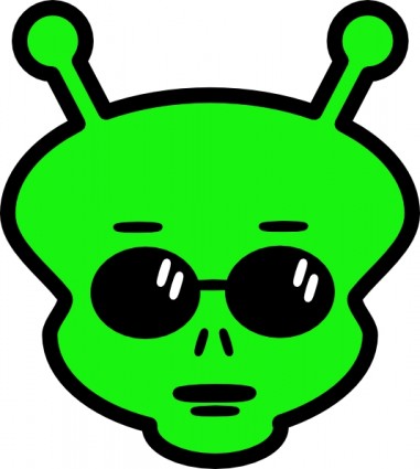 Alien in spaceship clipart