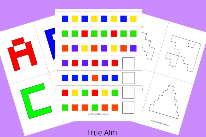 Free Alphabet, Pattern, and Shape Cube Puzzle Printables | True Aim