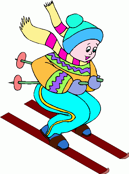 Girl skier clipart