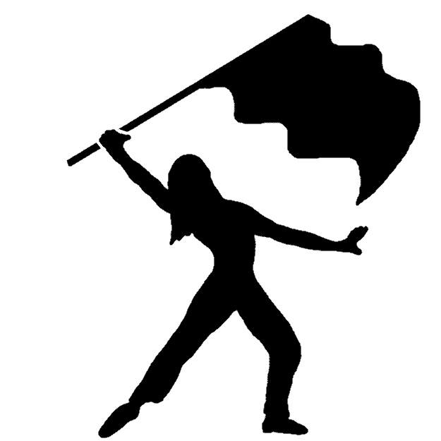 Colorguard clipart silhouette flag