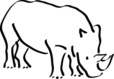 Free Rhinoceros Cartoon Clipart, 1 page of Public Domain Clip Art