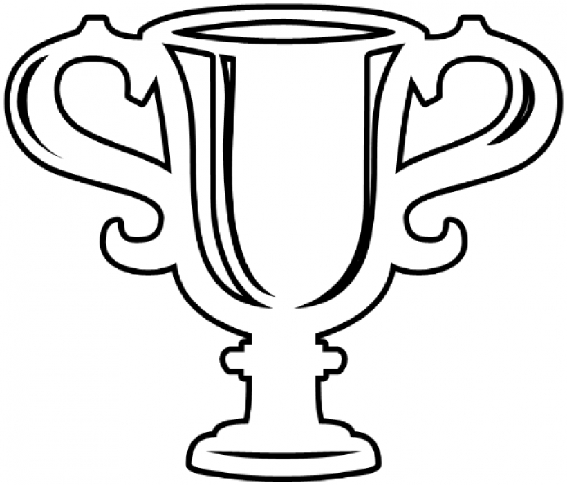 Trophy clipart black and white with animal on top