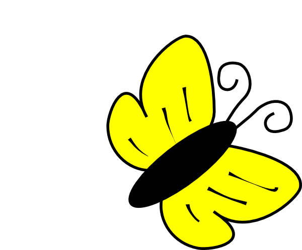 Simple yellow butterfly clipart