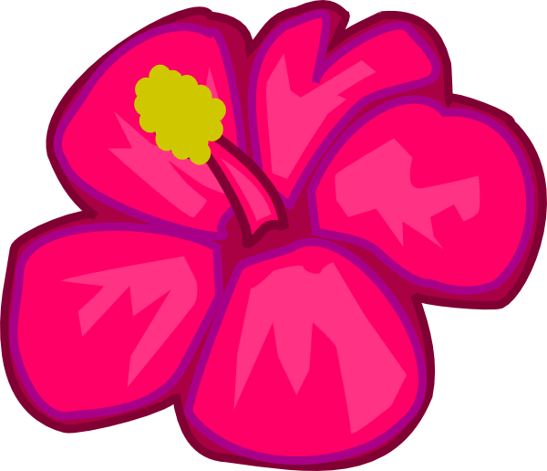 Pink Hawaiian Flower Clip Art - vector clip art ...