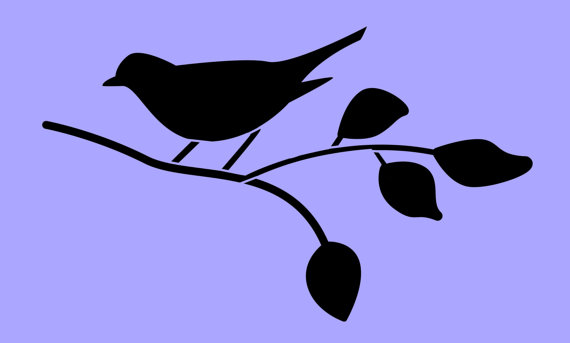 Items similar to STENCIL Bird on Branch Silhouette 8x4.8 on Etsy