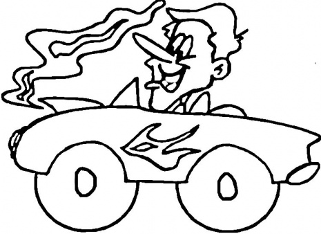 Driving Hot Rod coloring page | Super Coloring