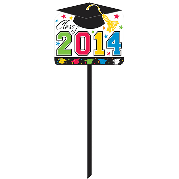 Graduation 2014 Multicolor Yard Sign | Wally's Party Supply Store