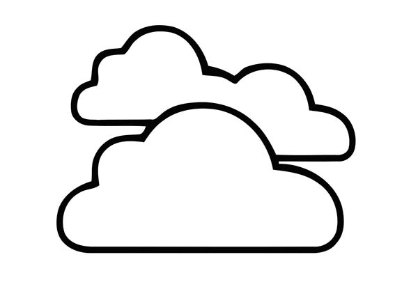 Clouds Pouring Rain Coloring Page Kids Play Color Clipart Best