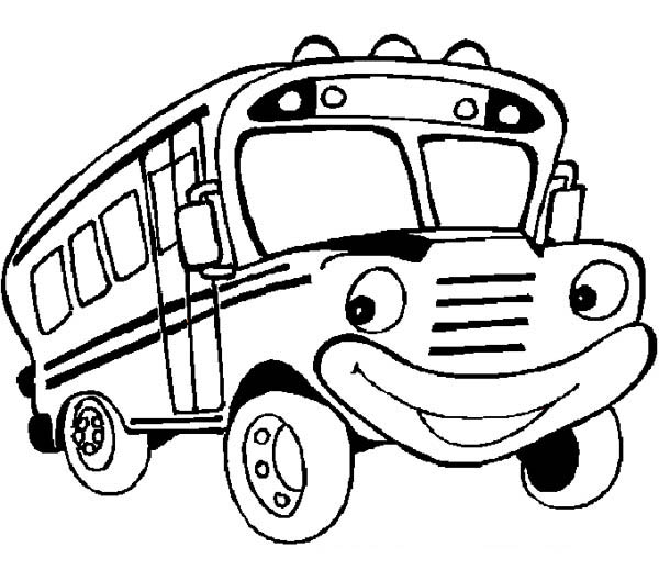 A Friendly Mr School Bus is Ready for You Coloring Page | Kids ...