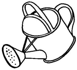 Illustration Coloring Page Outline Gardening Watering Can