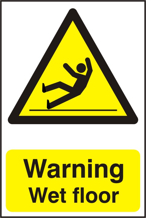 Warning Wet Floor Self Adhesive PVC Sign (200 x 300mm) | Warning ...