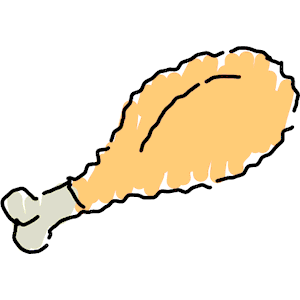 Chicken leg piece clipart