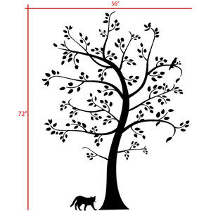 BIG TREE CAT BIRD Wall Decal Deco Art Sticker Mural - Polyvore