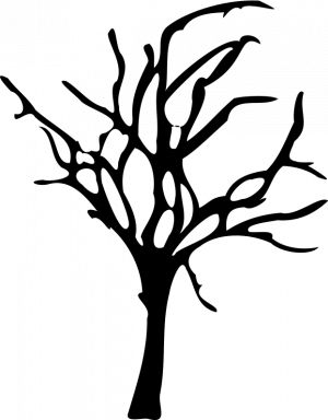 Royalty free clipart black and white halloween tree