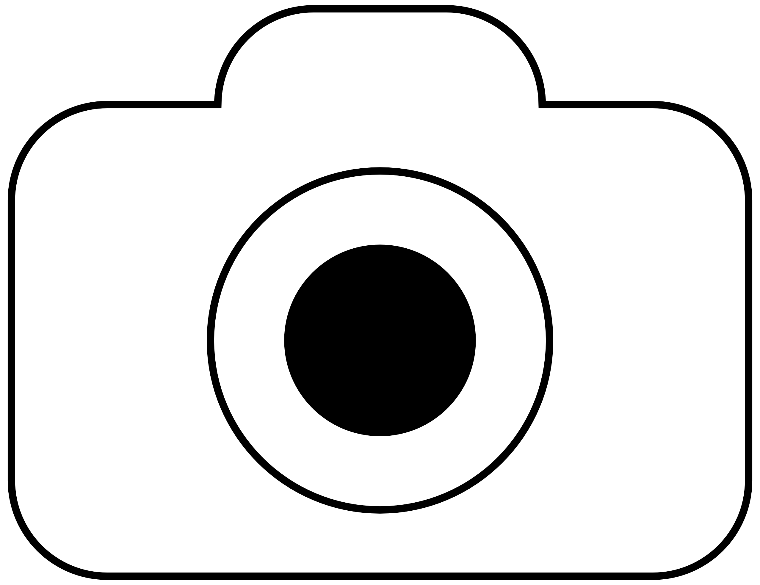 camera outline clip art black and white