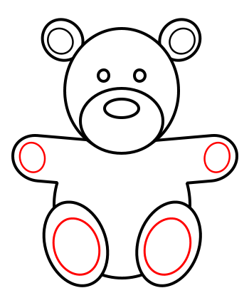 early play templates: Simple Teddy Bears to colour, stitch ...