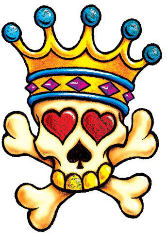 Prismfoil King Of Hearts Skull | TattooForAWeek Temporary Tattoos ...