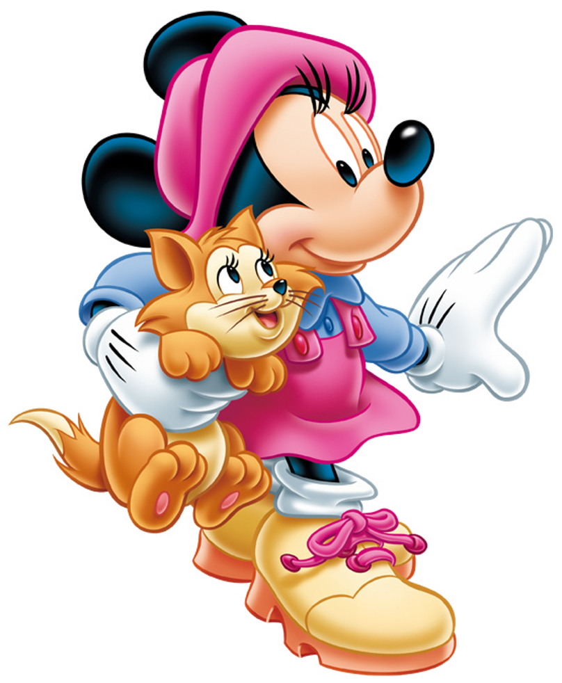Minnie Mouse with Kitten PNG Clip-Art Image