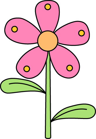 Pink Flower With Stem Clipart