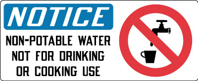Hazardous Chemicals and Materials Sign - Notice: Non-Potable Water ...