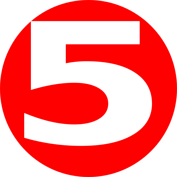 Number 5 in a red circle clipart - ClipartFox