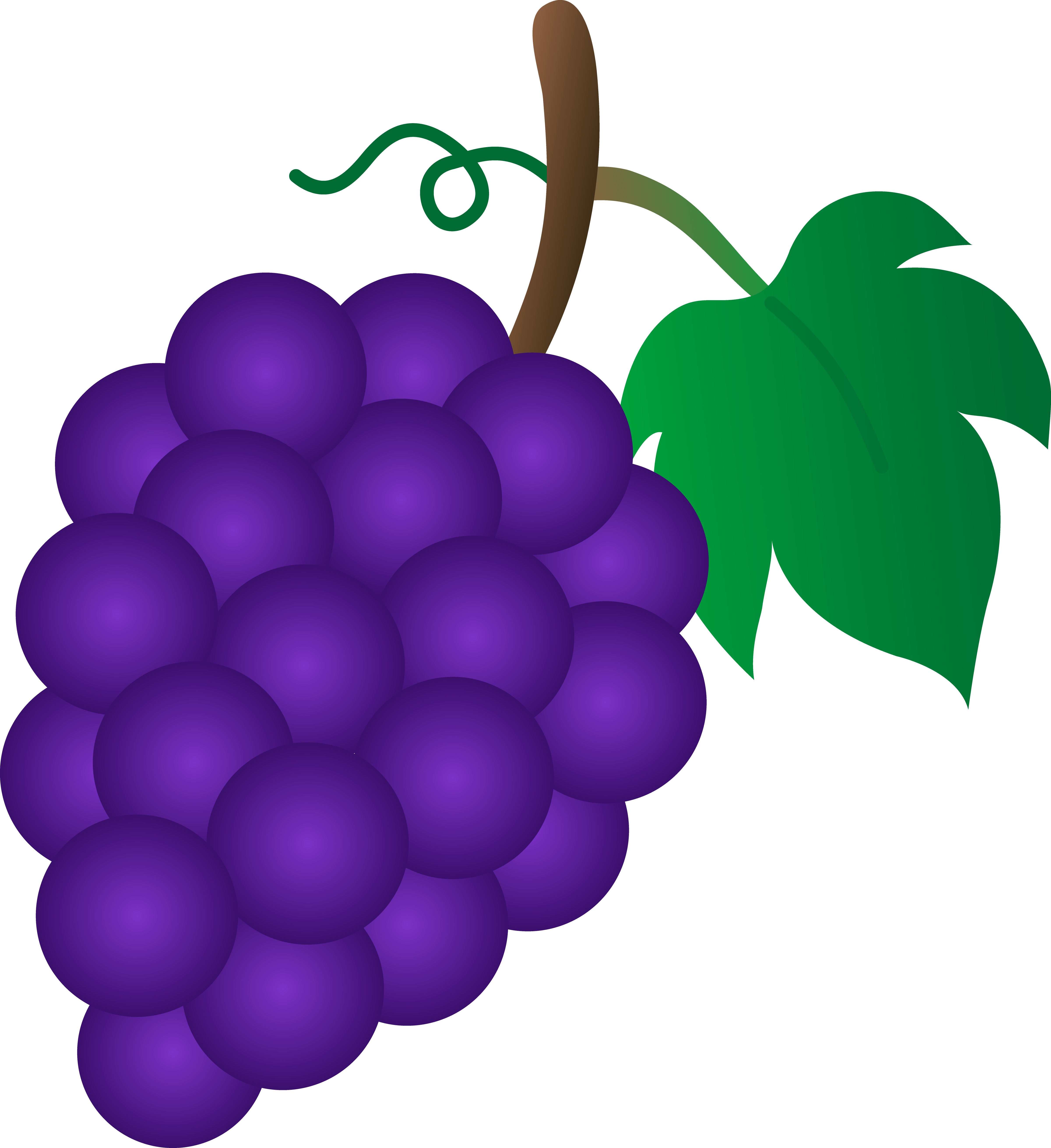 Grape with sunglasses cartoon clipart