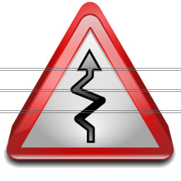 zigzag road sign icon