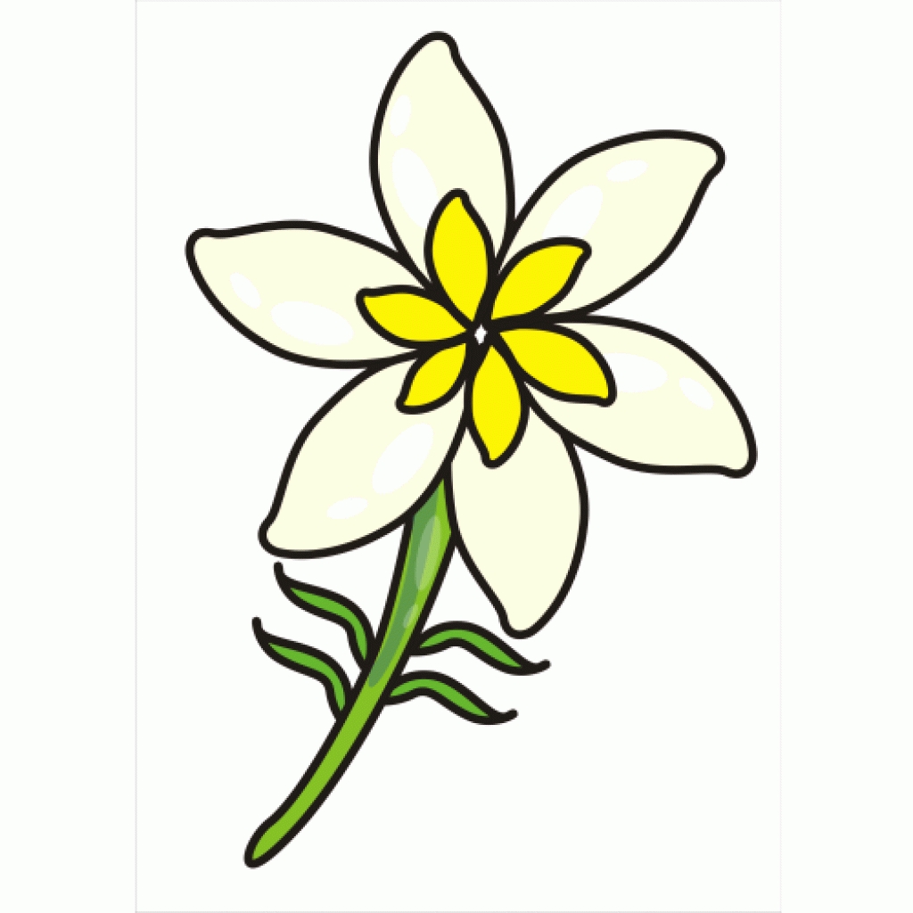 Jasmine Flower Clip Art Black and White – Clipart Free Download