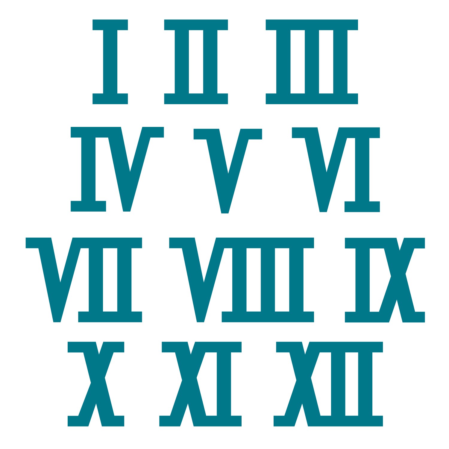 10 Roman Numerals Clipart