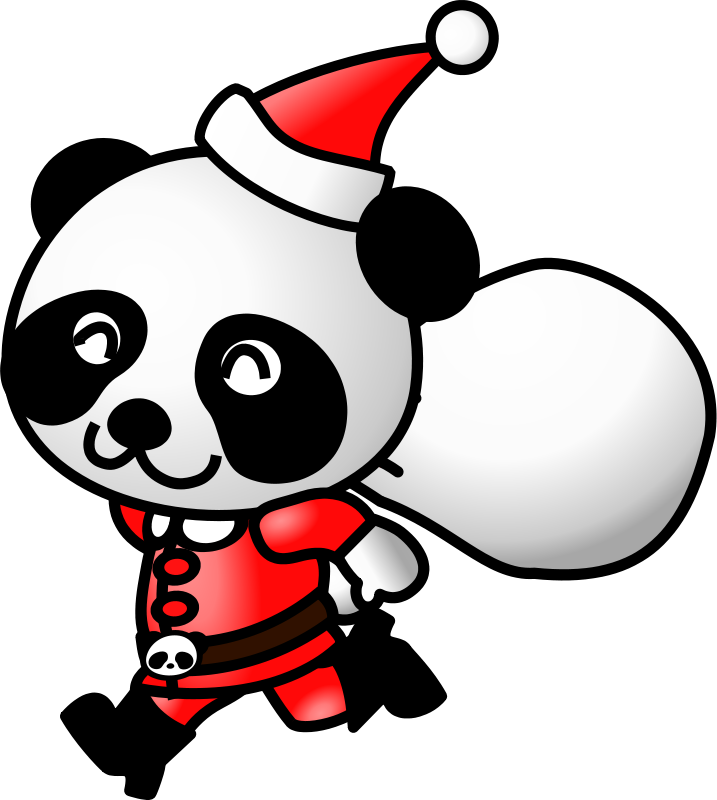 Panda clipart christmas