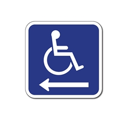 Wheelchair Accessible Sign - Left Arrow | STOPSignsAndMore.com