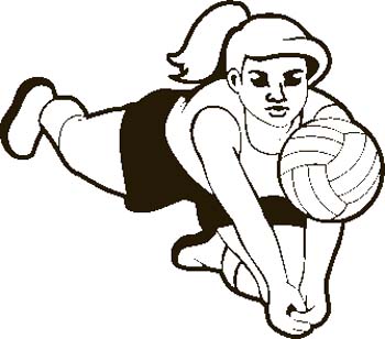 Girls volleyball clipart