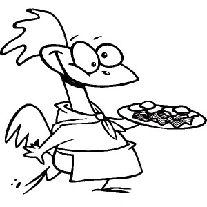 Donald Duck Have Toast for His Breakfast Coloring Page: Donald ...