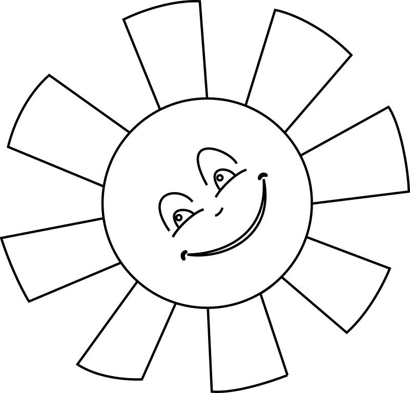 Clipart - Sun Line Art