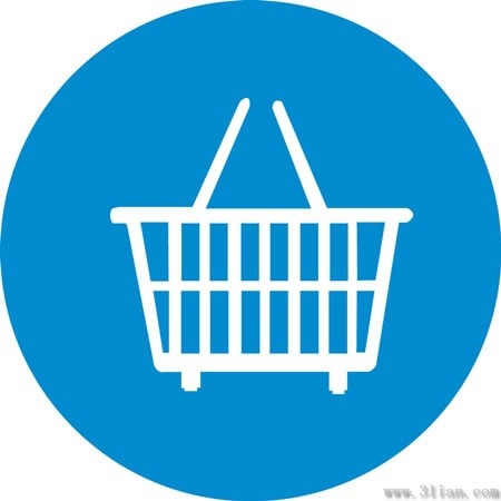 Supermarket basket icon vector blue background Free vector in ...