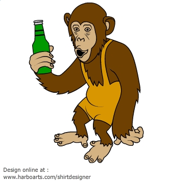 Download : Beer drinking Monkey - Vector Graphic