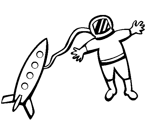Coloring page Rocket and astronaut to color online - Coloringcrew.