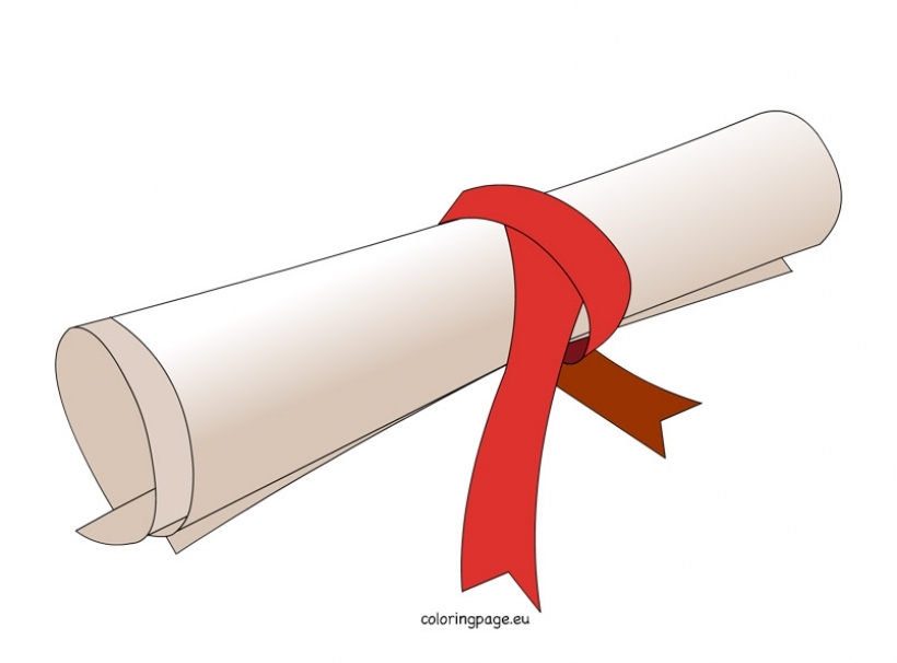 Rolled certificate clipart